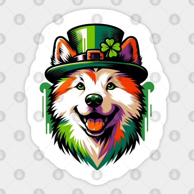 Hokkaido Dog Celebrates Saint Patrick's Day Sticker by ArtRUs